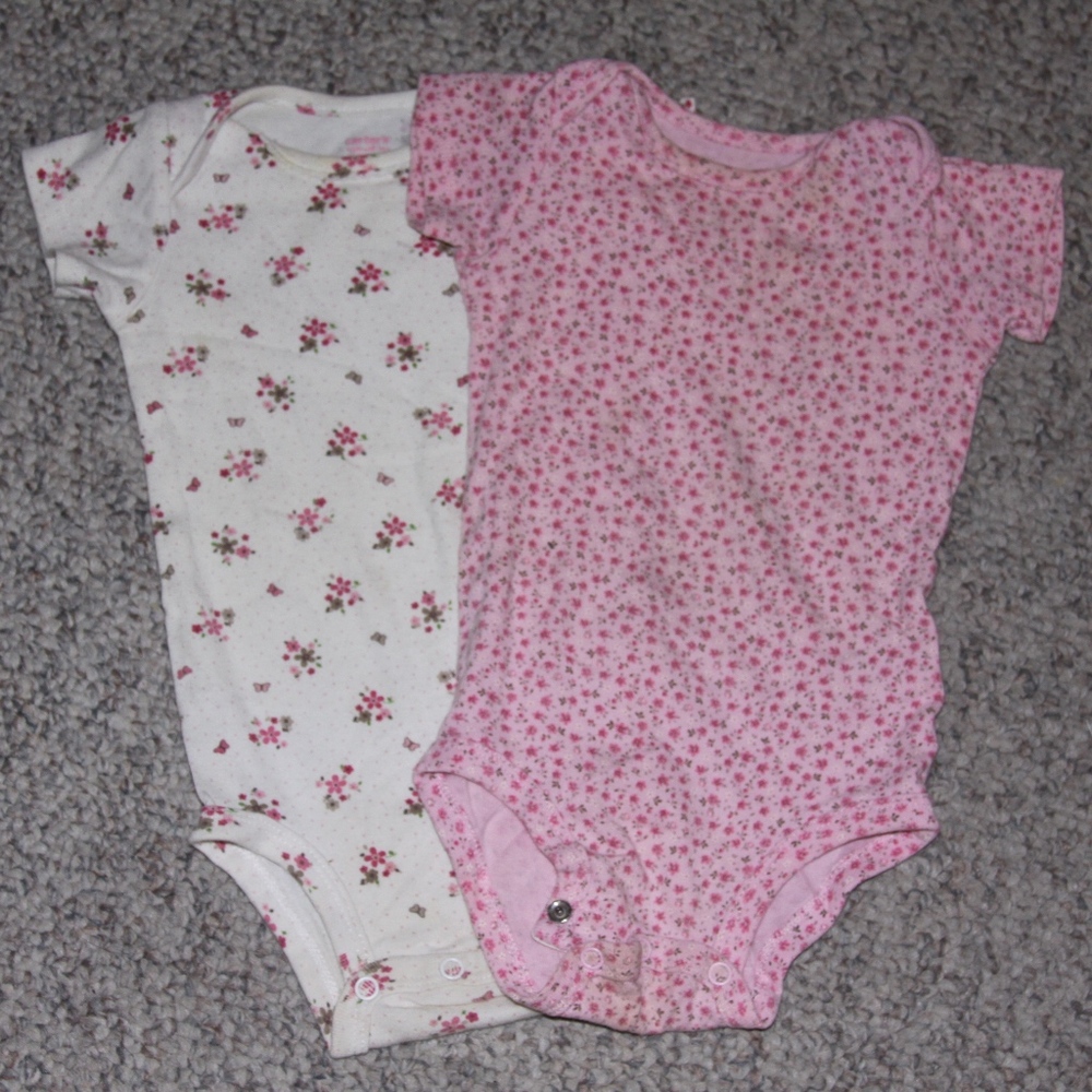 Carter's Girl's Floral Onesies (2)